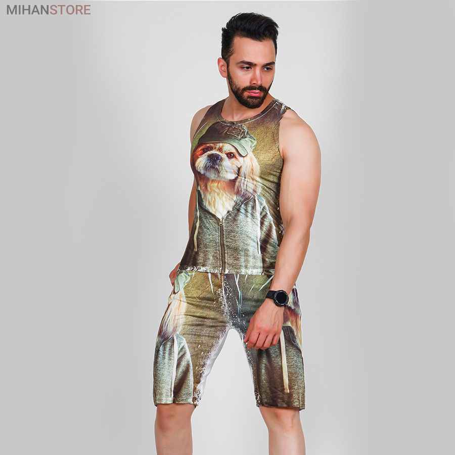 ست رکابی و شلوارک مردانه Shih Tzu