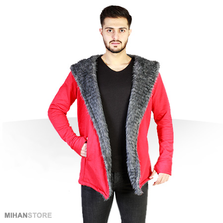 هودی خزدار مردانه Red